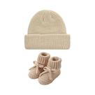 Conjunto De 2 Peças: Toucas De Tricô Para Bebê E Meias Artesanais Com Laço - Calçados Boutique Em