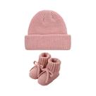 Conjunto De 2 Peças: Toucas De Tricô Para Bebê E Meias Artesanais Com Laço - Calçados Boutique Em