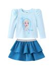 Conjunto de 2 Piezas para Niña Pequeña de Elsa de Frozen de Disney con Mangas Abullonadas