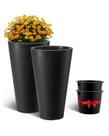 Conjunto de 2 plantadores altos VEVOR para ambientes externos e internos de 60 cm, pretos