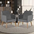Conjunto De 2 Poltronas Suede Premium Cristal Conforto