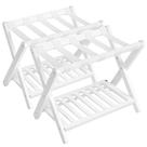 Conjunto de 2 porta-bagagens SONGMICS em madeira maciça Cloud White