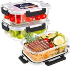 Conjunto de 2 Potes de Vidro para Alimentos HOTEC 1040ml Herméticos