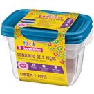 Conjunto de 2 Potes Plásticos Cores Sortidas - 180/6C - SANREMO