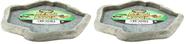 Conjunto de 2 Pratos para Alimentação de Répteis Zoo Med Repti-Rock Pequeno 13x13x2 cm
