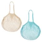 Conjunto de 2 sacolas de compras de malha de algodão reutilizáveis Xelsluthe branco/azul