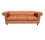 Conjunto de 2 Sofás Chesterfield Luiz XV 2,00M c. Ecológico Caramelo sala de estar/recepção/ barbearia