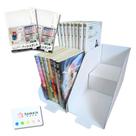 Conjunto de 2 suportes para livros Someie, branco, dobrável, de papelão