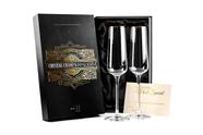 Conjunto de 2 taças de champanhe Glassique Cadeau Gold Rim