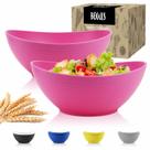Conjunto de 2 taças Wrova Big Wheat Straw de 500 ml, rosa inquebrável