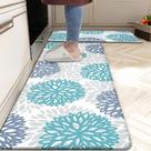 Conjunto de 2 tapetes de cozinha acolchoados antifadiga Teal Tubeamin