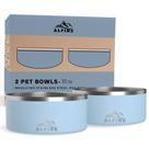 Conjunto de 2 tigelas de aço inoxidável para cães ALPINE Non Slip 960 ml