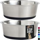 Conjunto de 2 tigelas para cães GORILLA GRIP, aço inoxidável 1,4 L preto
