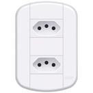 Conjunto de 2 Tomadas 2P+T 20A 250V Blanc Mais 11239204 Fame Brasil Conjunto de 2 Tomadas 2P+T 20A 250V Blanc Mais 11239204 Fame Brasil