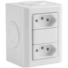 Conjunto de 2 Tomadas 2P+T Lizflex 10A 250V Branco Tramontina Conjunto de 2 Tomadas 2P+T Lizflex 10A 250V Branco Tramontina