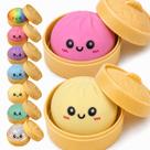 Conjunto de 2 unidades de brinquedos squishy em formato de bao para alívio do estresse Stantam Conjunto de 2 unidades de brinquedos squishy em formato de bao para alívio do estresse Stantam