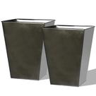 Conjunto de 2 Vasos de Chão de Metal Preto Worth 36x46 cm