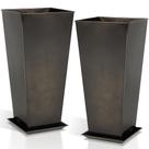 Conjunto de 2 Vasos de Metal Pretos Altos Worth 28" Quadrados
