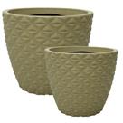 Conjunto de 2 vasos de planta cone diamante tamanhos diferentes 30x35 e 35x40 em Polietileno tratamento UV
