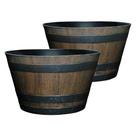 Conjunto de 2 Vasos Jardineira em Formato de Barril 52 cm Classic Home & Garden