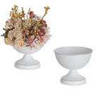 Conjunto de 2 vasos Sziqiqi de metal branco vintage com 15 cm de altura
