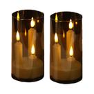 Conjunto De 2 Velas LED Sem Chama Com 3 Pavios, Velas Eletrônicas Para Decoração De Casa, Festivais, Conjunto De 2 Velas LED Sem Chama Com 3 Pavios, Velas Eletrônicas Para Decoração De Casa, Festivais,