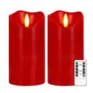 Conjunto de 2 velas sem chama VEEKI Red 6x3 com controle remoto e temporizador Conjunto de 2 velas sem chama VEEKI Red 6x3 com controle remoto e temporizador