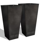 Conjunto de 2 vidros de metal vitrificado Planter Worth, 71 cm de altura, pretos