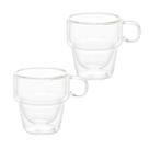 Conjunto De 2 Xícaras Para Café Em Vidro Parede Dupla 90ml