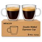 Conjunto de 2 xícaras para espresso Mfacoy de vidro com parede dupla 160 ml