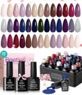 Conjunto de 20 Esmaltes em Gel Beetles com Base e Top Coat