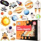 Conjunto de 20 ímãs de madeira SPARK & WOW Space para crianças de 2 anos ou mais