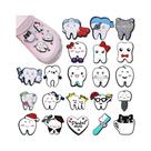 Conjunto De 21 Peças De Pingentes De PVC Com Padrão De Dentes Para Crocs, Bogg Bag, Bubble Slides,