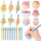 Conjunto de 24 sorvetes de verão Sticky Notes L1rabe com canetas e fitas