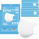 Conjunto de 25 máscaras faciais brancas KF94 HAPPYDAY 3-PLY para adultos