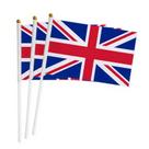 Conjunto de 3 bandeiras Union Jack portáteis de poliéster do Reino Unido 14x21cm