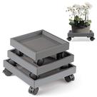 Conjunto de 3 bandejas de plantador de rodas quadradas Plant Caddy Skelang