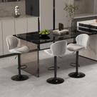 Conjunto de 3 Banquetas Ajustáveis Youhauchair em Veludo Cinza Conjunto de 3 Banquetas Ajustáveis Youhauchair em Veludo Cinza