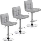 Conjunto de 3 banquetas altas ajustáveis em couro PU Yaheetech