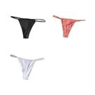 Conjunto De 3 Calcinhas G-string De Algodão Com Cintura Baixa Para Mulheres, Sexy, Respirável E