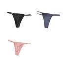 Conjunto De 3 Calcinhas G-string De Algodão Com Cintura Baixa Para Mulheres, Sexy, Respirável E