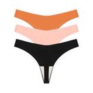 Conjunto de 3 Calcinhas Lingerie Sexy Sem Costura - Cintura Baixa e Costas em T Conjunto de 3 Calcinhas Lingerie Sexy Sem Costura - Cintura Baixa e Costas em T