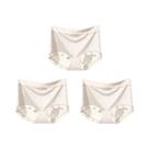 Conjunto De 3 Calcinhas Sem Costura De Seda Gelada plus Size, Lingerie Sexy Feminina Para Uso Diário