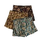 Conjunto De 3 Calções Boxer Masculinos Retrô Com Estampa Étnica, Respiráveis E Casuais Para Uso Conjunto De 3 Calções Boxer Masculinos Retrô Com Estampa Étnica, Respiráveis E Casuais Para Uso