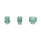 Conjunto De 3 Castiçais De Vidro Transparente Rosa Verde Âmbar Para Decoração Romântica De Mesa De