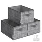 Conjunto de 3 cestos de armazenamento SONGMICS Tecido Grey 9L