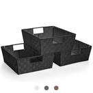 Conjunto de 3 cestos de armazenamento Sorbus Woven para organização doméstica