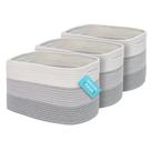 Conjunto de 3 cestos de corda de algodão cinza OrganiHaus 15x25x23cm