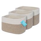Conjunto de 3 cestos de tecido OrganiHaus para organizar o marrom