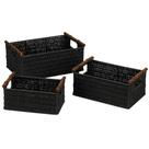 Conjunto de 3 cestos decorativos de tecido Household Essentials Black